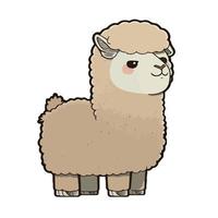 schattig alpaca tekenfilm stijl vector