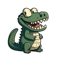 schattig alligator tekenfilm stijl vector