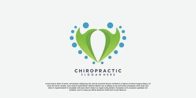 chiropractie logo ontwerp met creatief concept vector