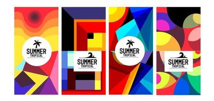 vector kleurrijke geometrische en tropische zomer banner als achtergrond