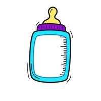 baby fles vector illustratie met schattig ontwerp