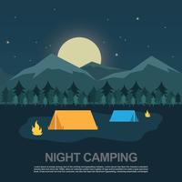 Nacht kamperen vector