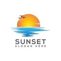 mooi zonsondergang logo. zonsopkomst vector logo ontwerp