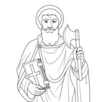 heilige Matthias apostel vector illustratie schets monochroom