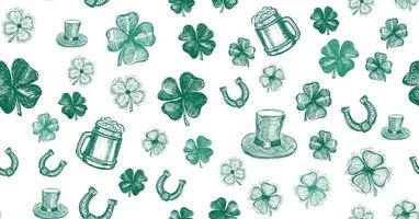 st. Patrick dag set. hand- getrokken illustraties vector