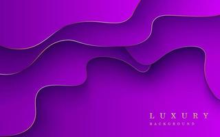 luxueus abstract Purper goud lijn overlappen lagen Golf achtergrond. eps10 vector