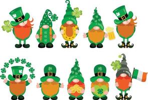 st Patrick s dag grappig en schattig kabouters reeks vector