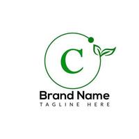 eco logo Aan brief c sjabloon. eco Aan c brief, eerste ecologisch, blad, natuur, groen teken concept vector