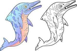 prehistorisch marinier dinosaurus ichthyosaurus, illustratie ontwerp vector