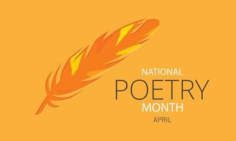 april is nationaal poëzie maand. sjabloon voor achtergrond, banier, kaart, poster vector