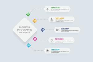 bedrijf strategie en workflow informatie diagram vector voor kantoor presentaties. abstract gegevens en info diagram tabel vector met kleurrijk segmenten. bedrijf en werk stap presentatie infografisch.
