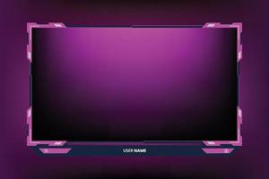 futuristische gaming scherm koppel decoratie met meisjesachtig roze kleur. meisje gamer streaming bedekking ontwerp met creatief abstract vormen. online gaming bedekking vector Aan een donker achtergrond.