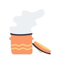 Koken pan in vlak stijl. keuken pot illustratie Aan wit achtergrond. pan uitrusting bedrijf concept. vector