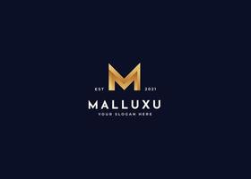 creatief brief m luxe gouden logo ontwerp concept. eerste symbool voor zakelijke bedrijf identiteit. alfabet vector element