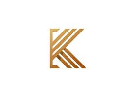 creatief brief k luxe monogram logo met schoon en elegant lijnen stijl ontwerp vector illustratie