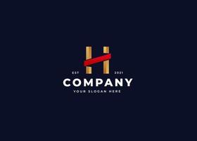 creatief brief h luxe gouden logo ontwerp concept. eerste symbool voor zakelijke bedrijf identiteit. alfabet vector element