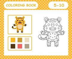 kleur Pagina's tekenfilm jaguar, onderwijs spel voor kinderen leeftijd 5 en 10 jaar oud vector