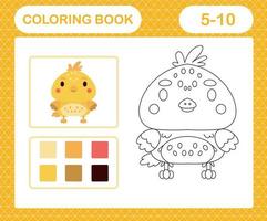 kleur Pagina's tekenfilm dier, onderwijs spel voor kinderen leeftijd 5 en 10 jaar oud vector