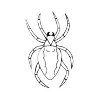 vector illustratie van hand getekend donker spin. tekening stijl vector illustratie