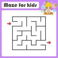 abstract doolhof. spel voor kinderen. puzzel voor kinderen. tekenfilm stijl. labyrint raadsel. vind de Rechtsaf pad. schattig karakter. vector illustratie.