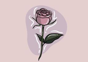 hand- getrokken roos bloem vector ontwerp, mooi roze roos bloem kunst en illustratie geïsoleerd Aan achtergrond