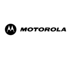 Motorola logo merk telefoon symbool met naam zwart ontwerp Verenigde Staten van Amerika mobiel vector illustratie