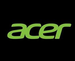 Acer merk logo telefoon symbool groen ontwerp Taiwan mobiel vector illustratie met zwart achtergrond