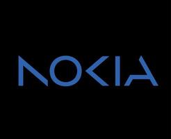 nokia merk logo telefoon symbool blauw ontwerp Finland mobiel vector illustratie met zwart achtergrond