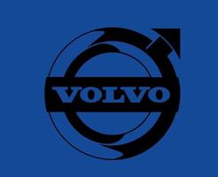 volvo merk logo auto symbool met naam zwart ontwerp Zweeds auto- vector illustratie met blauw achtergrond