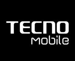 tecno merk logo telefoon symbool wit ontwerp Chinese mobiel vector illustratie met zwart achtergrond