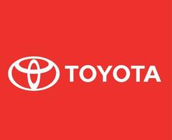 toyota logo merk auto symbool met naam wit ontwerp Japan auto- vector illustratie met rood achtergrond