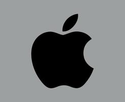 appel merk logo telefoon symbool zwart ontwerp mobiel vector illustratie met grijs achtergrond