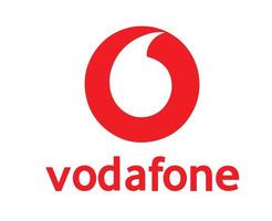 vodafone merk logo telefoon symbool met naam rood ontwerp Engeland mobiel vector illustratie