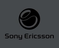 Sony ericsson logo merk telefoon symbool met naam zwart ontwerp Japan mobiel vector illustratie met grijs achtergrond