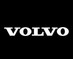 volvo logo merk auto symbool naam wit ontwerp Zweeds auto- vector illustratie met zwart achtergrond