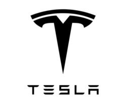 Tesla merk logo auto symbool met naam zwart ontwerp Verenigde Staten van Amerika auto- vector illustratie