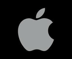 appel merk logo telefoon symbool grijs ontwerp mobiel vector illustratie met zwart achtergrond