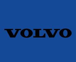 volvo logo merk auto symbool naam zwart ontwerp Zweeds auto- vector illustratie met blauw achtergrond