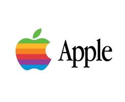 appel merk logo telefoon symbool veelkleurig met naam zwart ontwerp mobiel vector illustratie