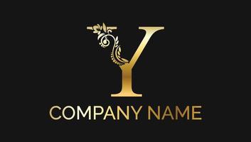 brief y luxe decoratief alfabetisch gouden abc monogram logo vector