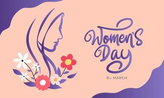 mooi illustratie vrouwen dag bloem decoratief wensen groet kaart vector