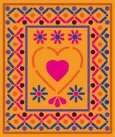 Mexicaans hart in een kleurrijk frame vector