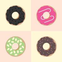 set van lekkere donuts vector