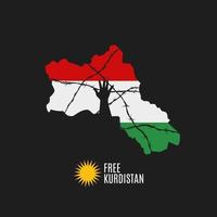 illustratie vector van vrij Koerdistan met hand- en draad perfect voor afdrukken, campagne, enz.