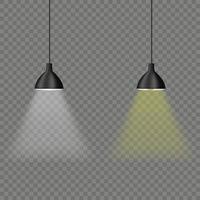 plafond lichten met geel en wit bollen, geïsoleerd Aan transparant achtergrond vector