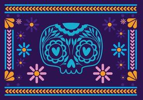 Mexicaanse schedel met kleurrijk frame vector