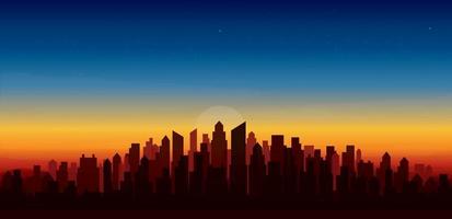 moderne stad skyline zonsondergang landschap achtergronden vector illustratie eps10