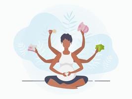 yoga voor zwanger Dames. actief goed gebouwd zwanger vrouw karakter. ansichtkaart of poster in teder kleuren voor jij. vlak vector illustratie.