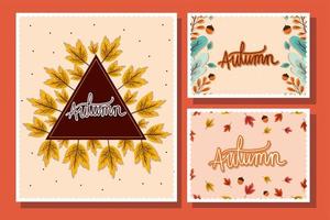 herfst banner set met bladeren vector