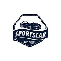 wijnoogst sport auto logo ontwerp sjabloon vector